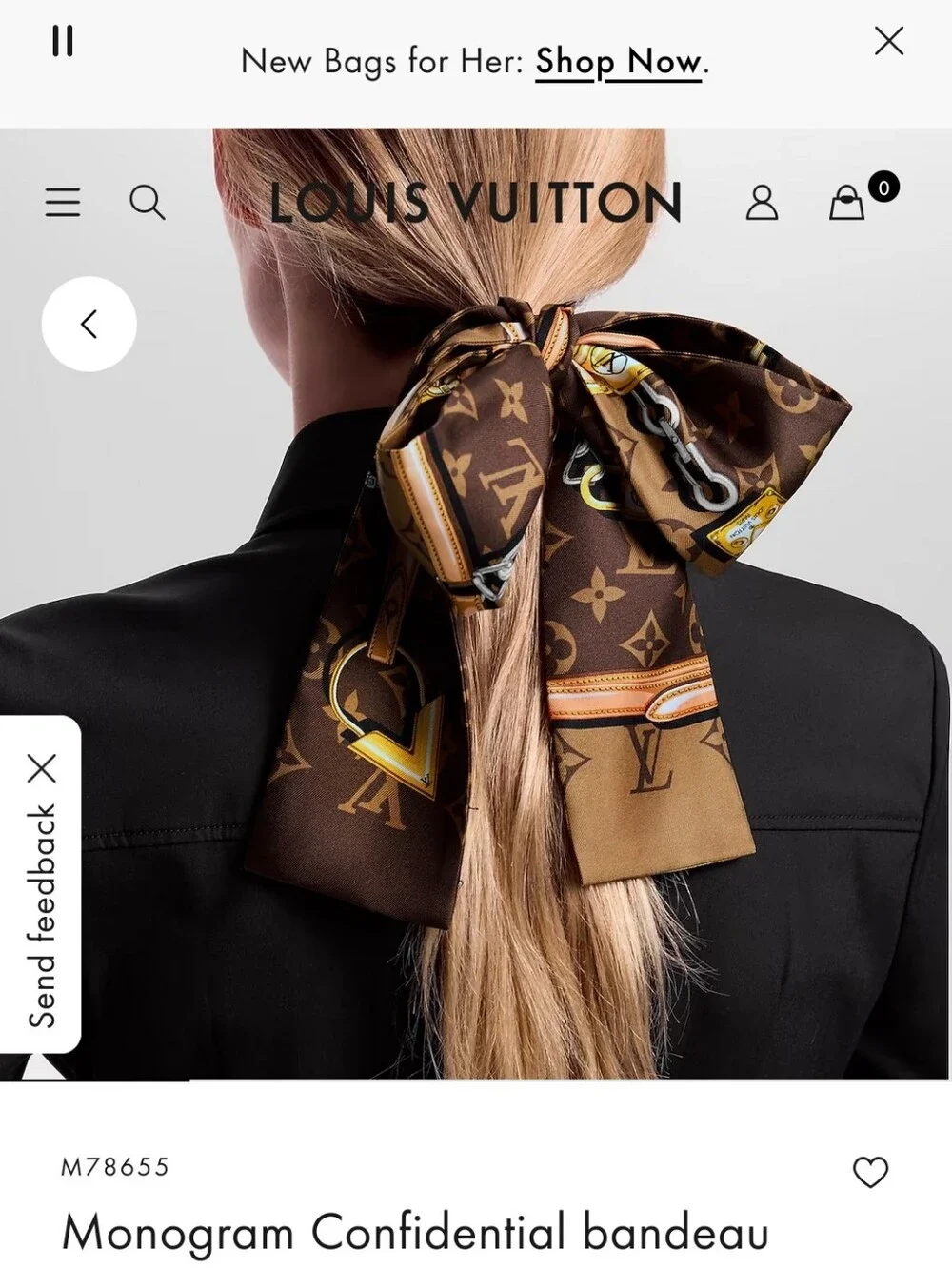 Louis Vuitton Brown Monogram Silk Bandeau
